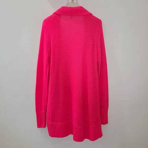 Lilly Pulitzer Amalie Open Front Knit Cardigan in Dragon Fruit Pink Sz Small