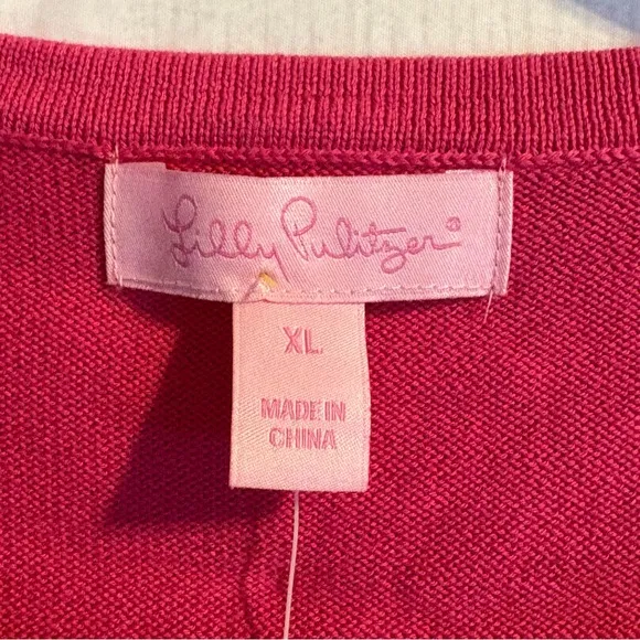 Lilly Pulitzer Anne Sweater Cardigan Womens Sz  XL Orchid Pink Office Barbie NWT
