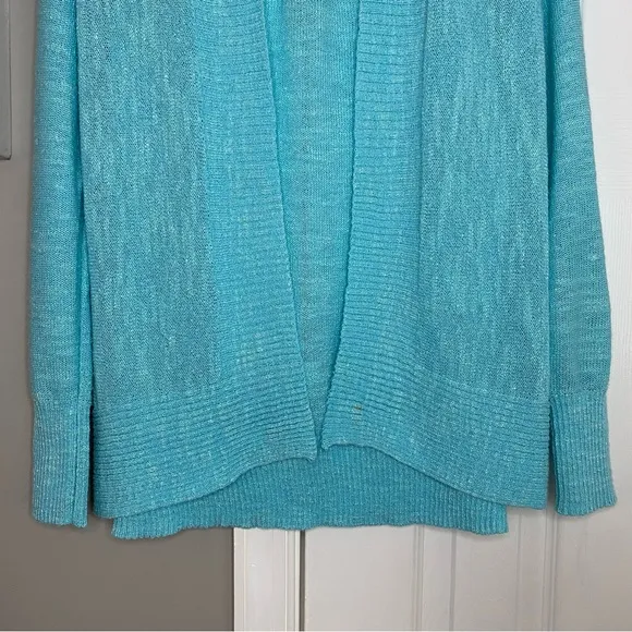 Lilly Pulitzer Aqua Blue Isle Open Front Cardigan Small Women’s Sweater Knit