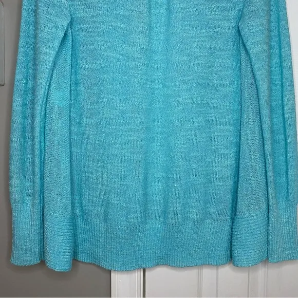 Lilly Pulitzer Aqua Blue Isle Open Front Cardigan Small Women’s Sweater Knit