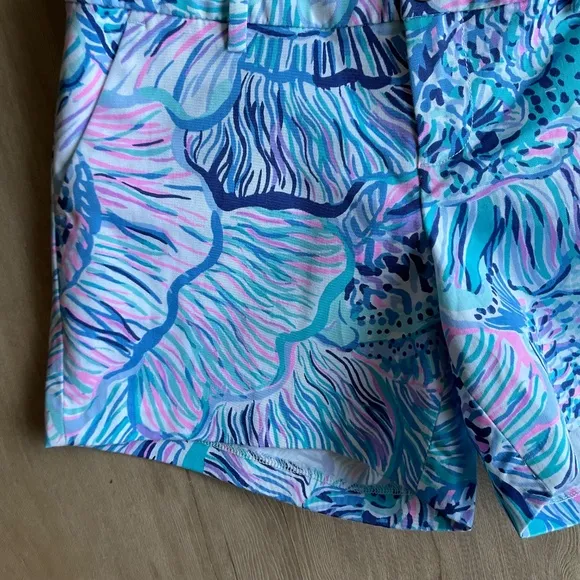 LILLY PULITZER Callahan Stretch Shorts Bermuda Blue Fishful Thinking preppy sz 4