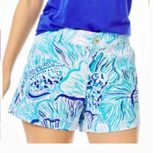 LILLY PULITZER Callahan Stretch Shorts Bermuda Blue Fishful Thinking preppy sz 4