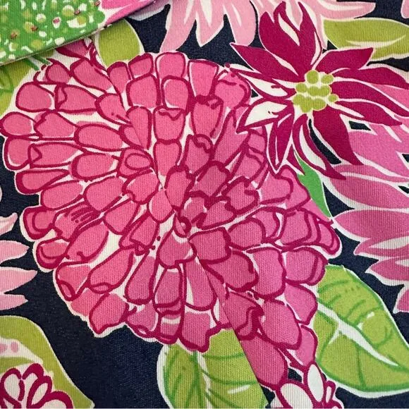 Lilly Pulitzer Pink Floral Cotton Blend Blazer 10