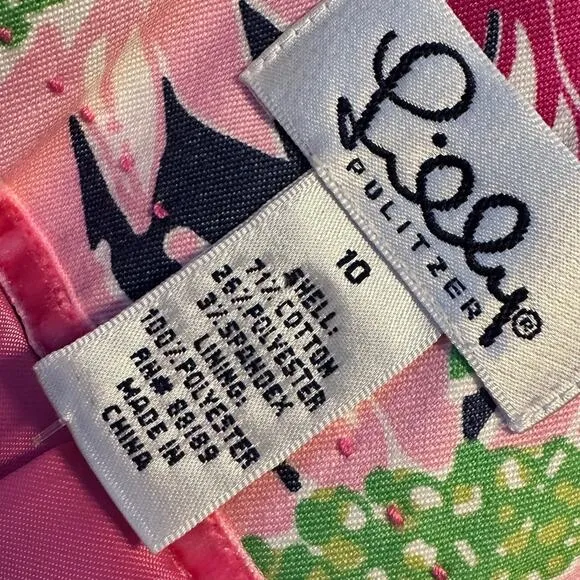 Lilly Pulitzer Pink Floral Cotton Blend Blazer 10