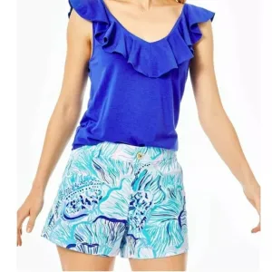 Lilly Pulitzer Stretch Short Bermuda Blue Fishful Thinking