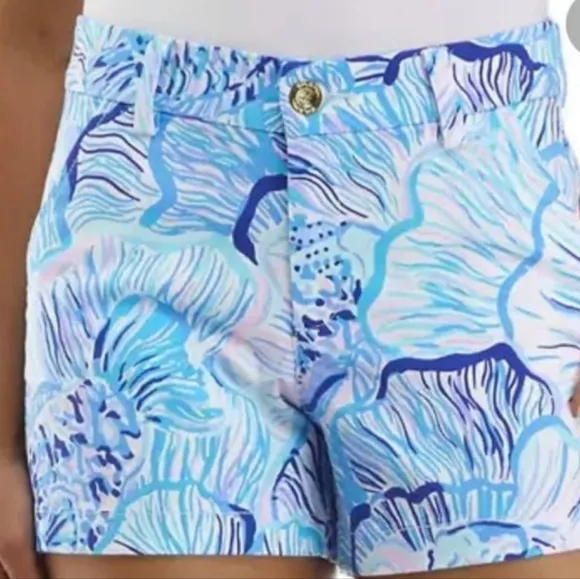 Lilly Pulitzer Stretch Short Bermuda Blue Fishful Thinking