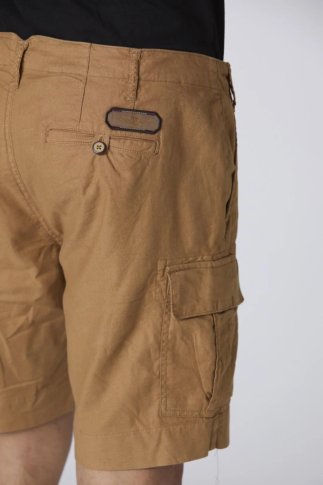 Linen bermuda shorts with drawstring