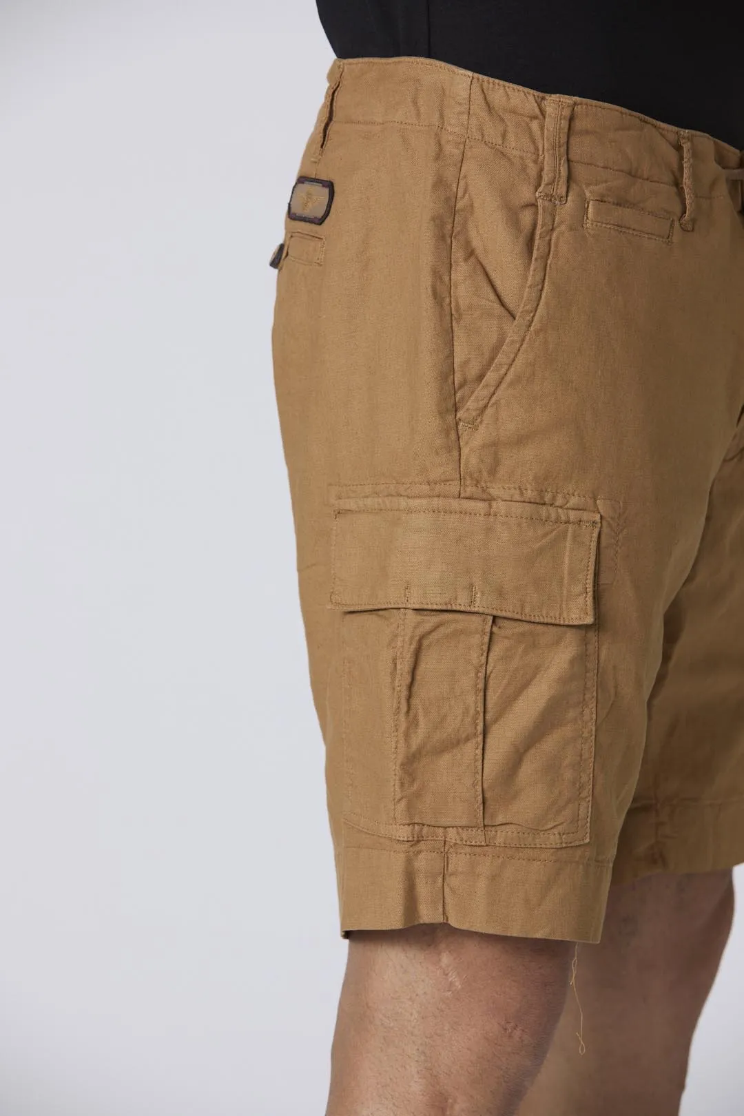 Linen bermuda shorts with drawstring