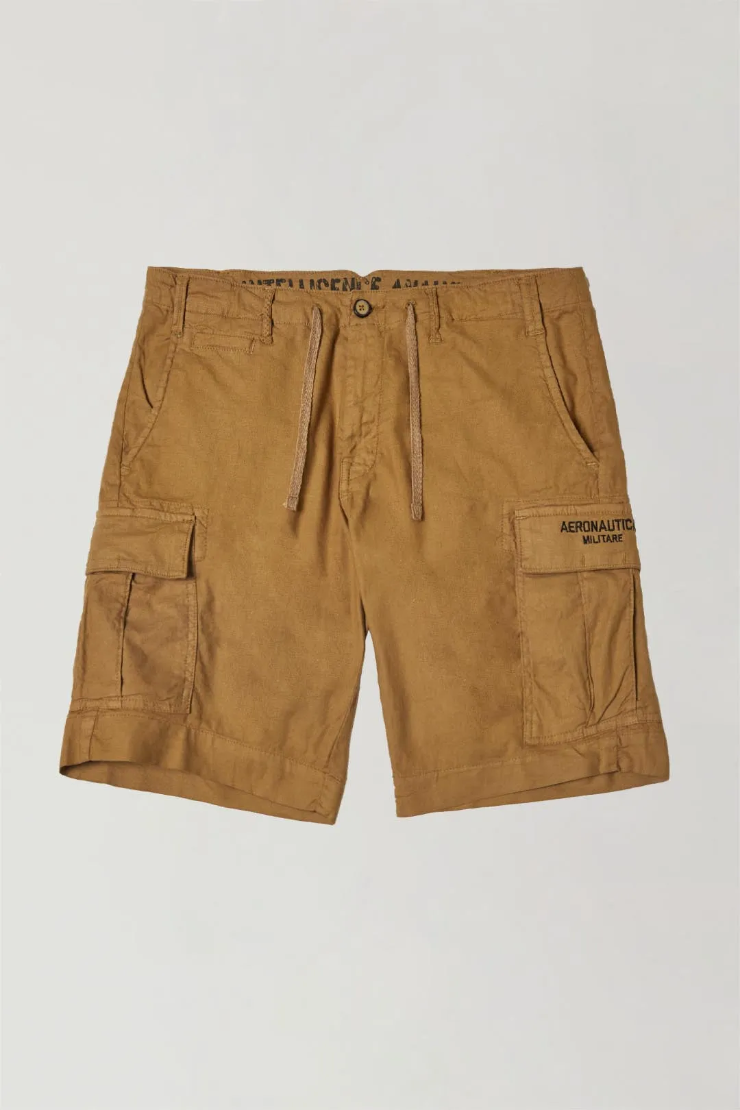 Linen bermuda shorts with drawstring