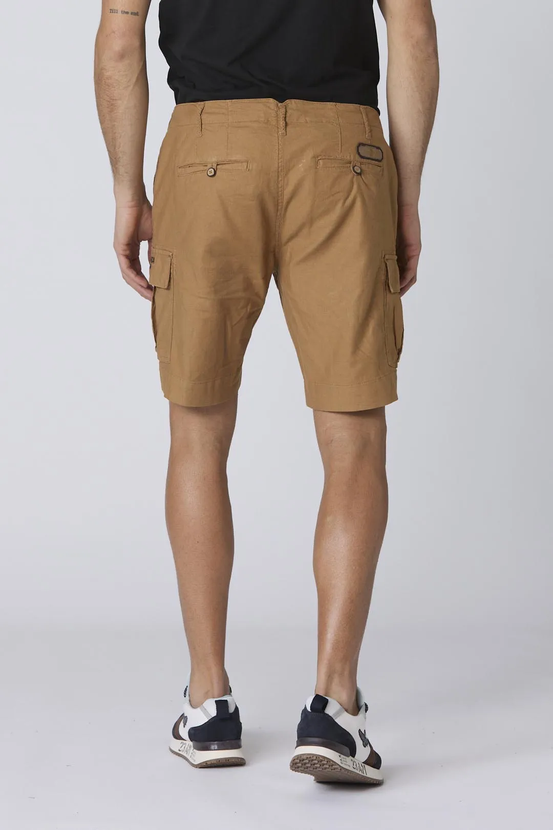 Linen bermuda shorts with drawstring