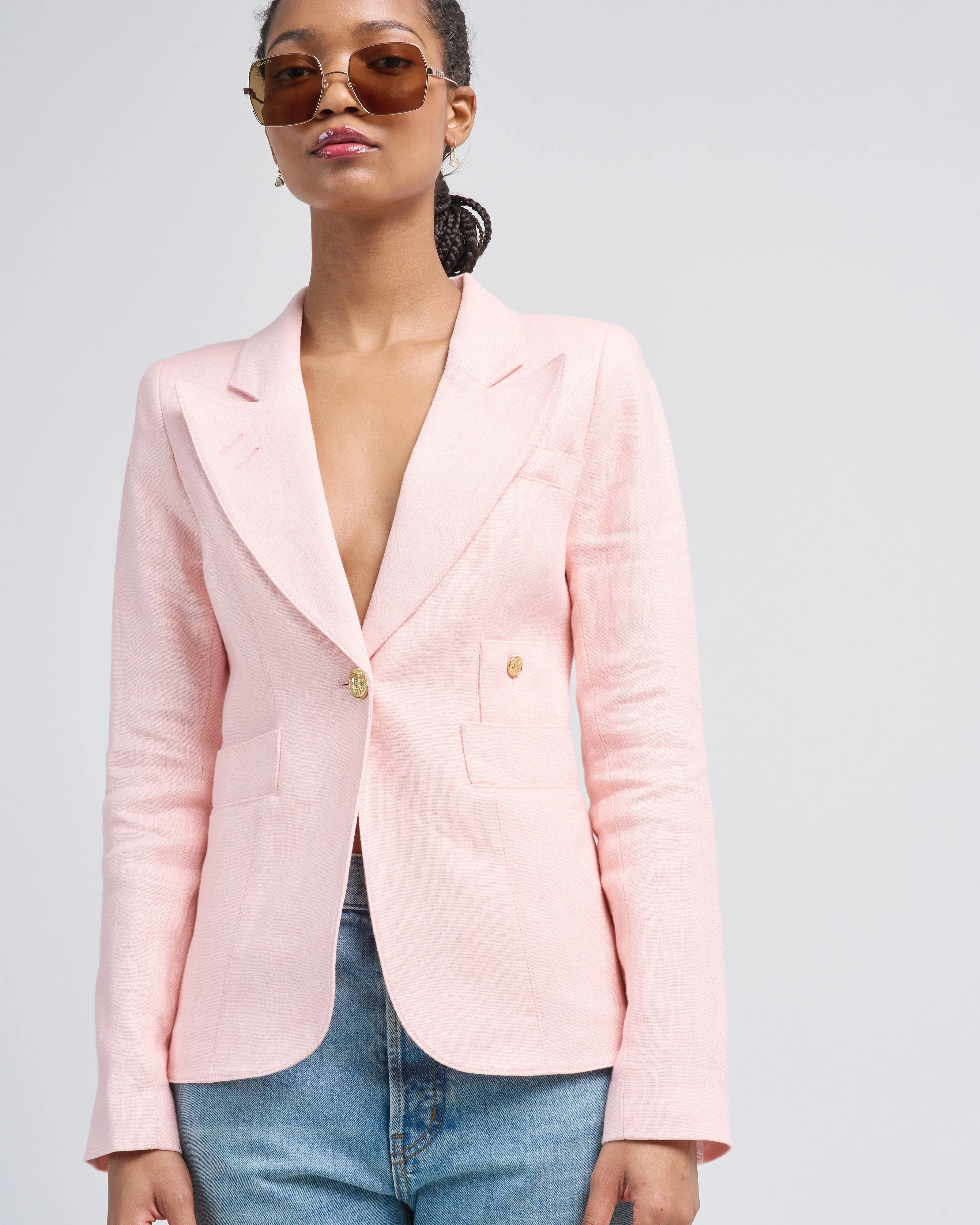 linen duchess blazer