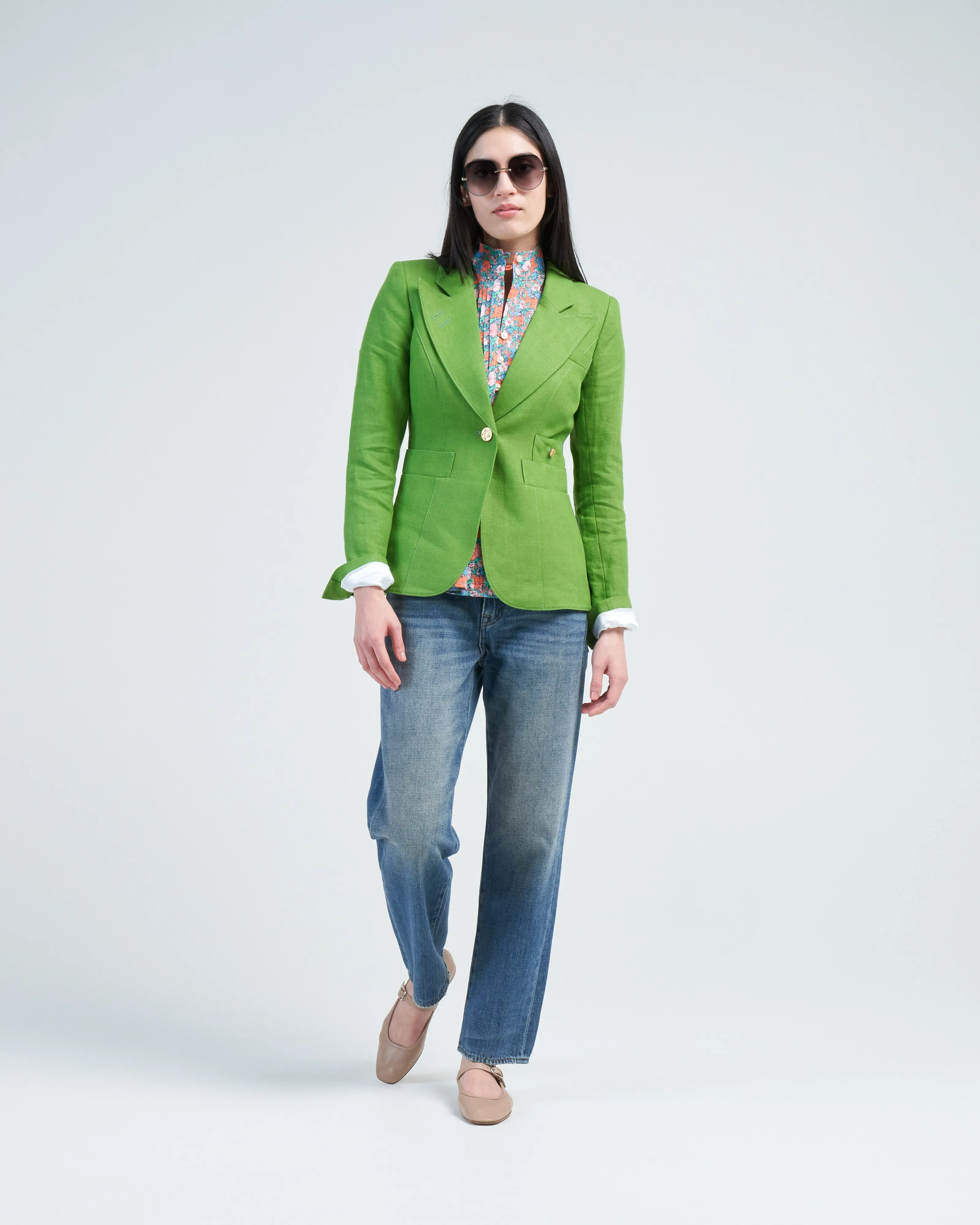 linen duchess blazer