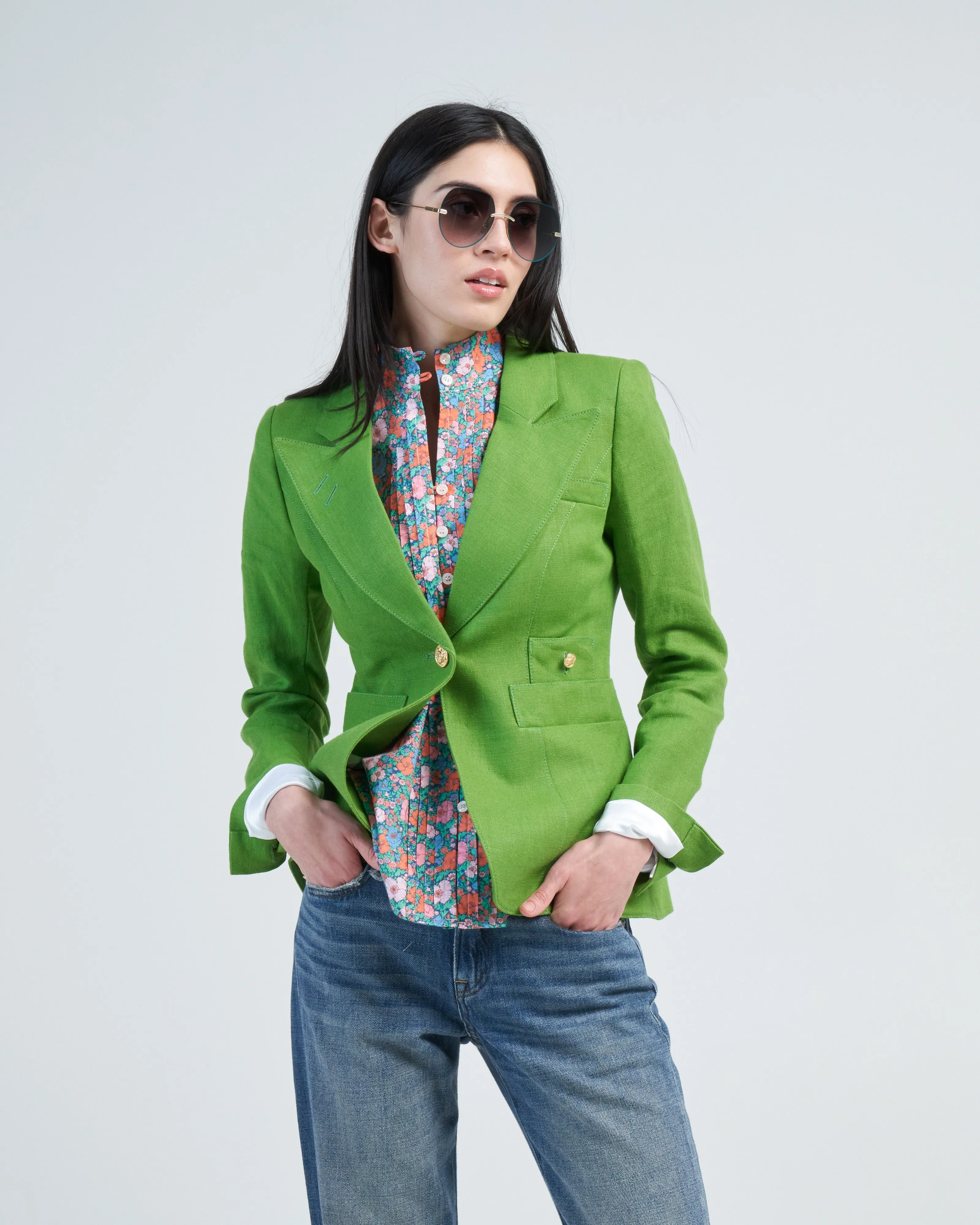 linen duchess blazer