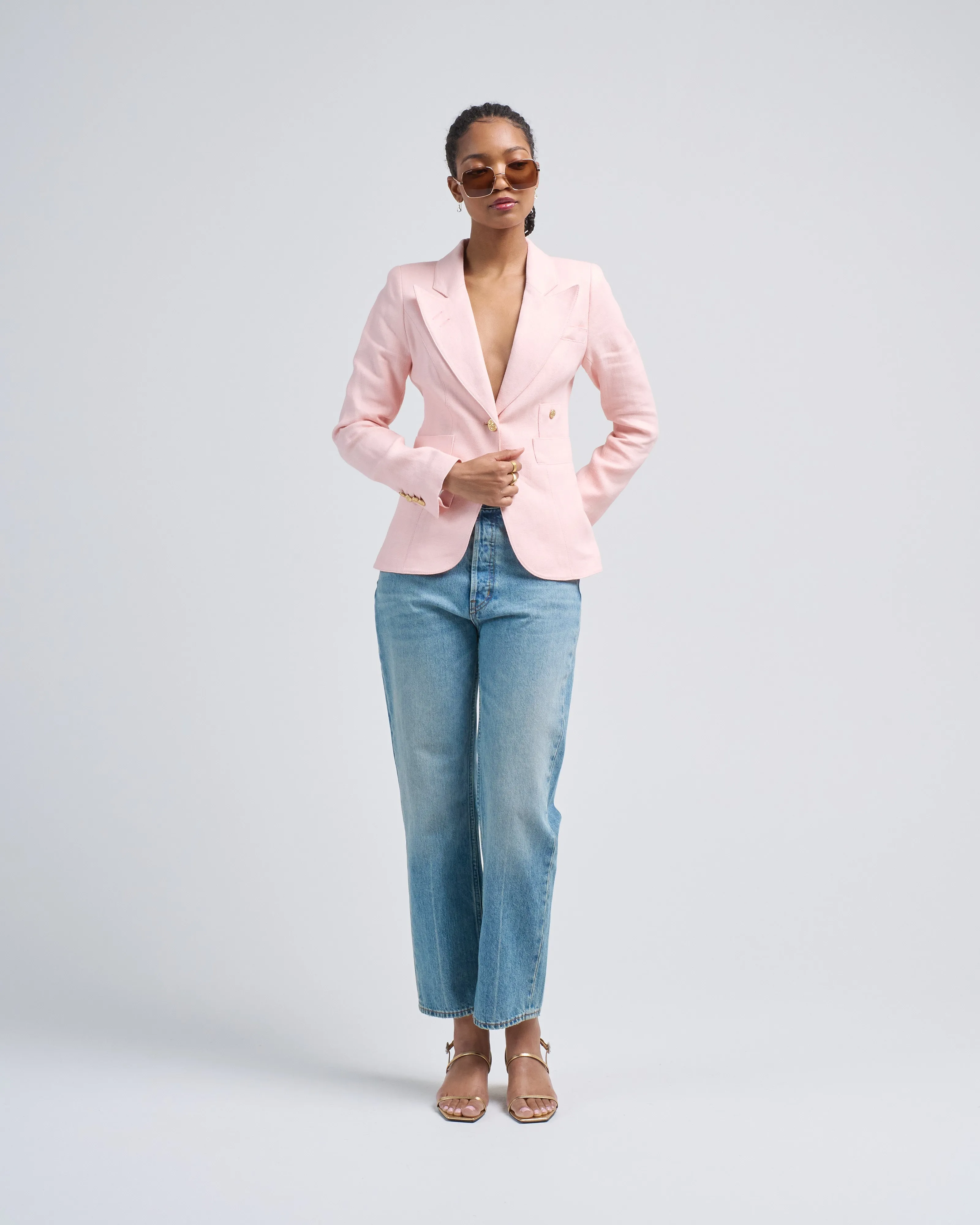 linen duchess blazer
