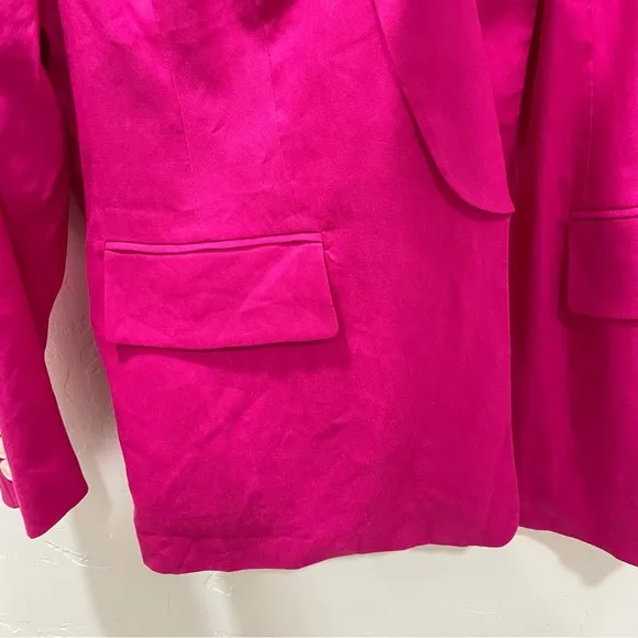 Loft Plus Women's 22 Shawl Collar Blazer Hot Pink Open Front