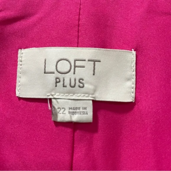 Loft Plus Women's 22 Shawl Collar Blazer Hot Pink Open Front