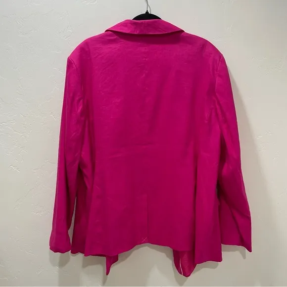 Loft Plus Women's 22 Shawl Collar Blazer Hot Pink Open Front