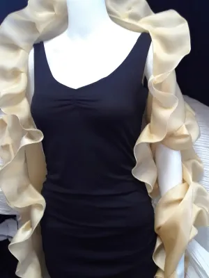 Long Evening Wrap with Ruffle