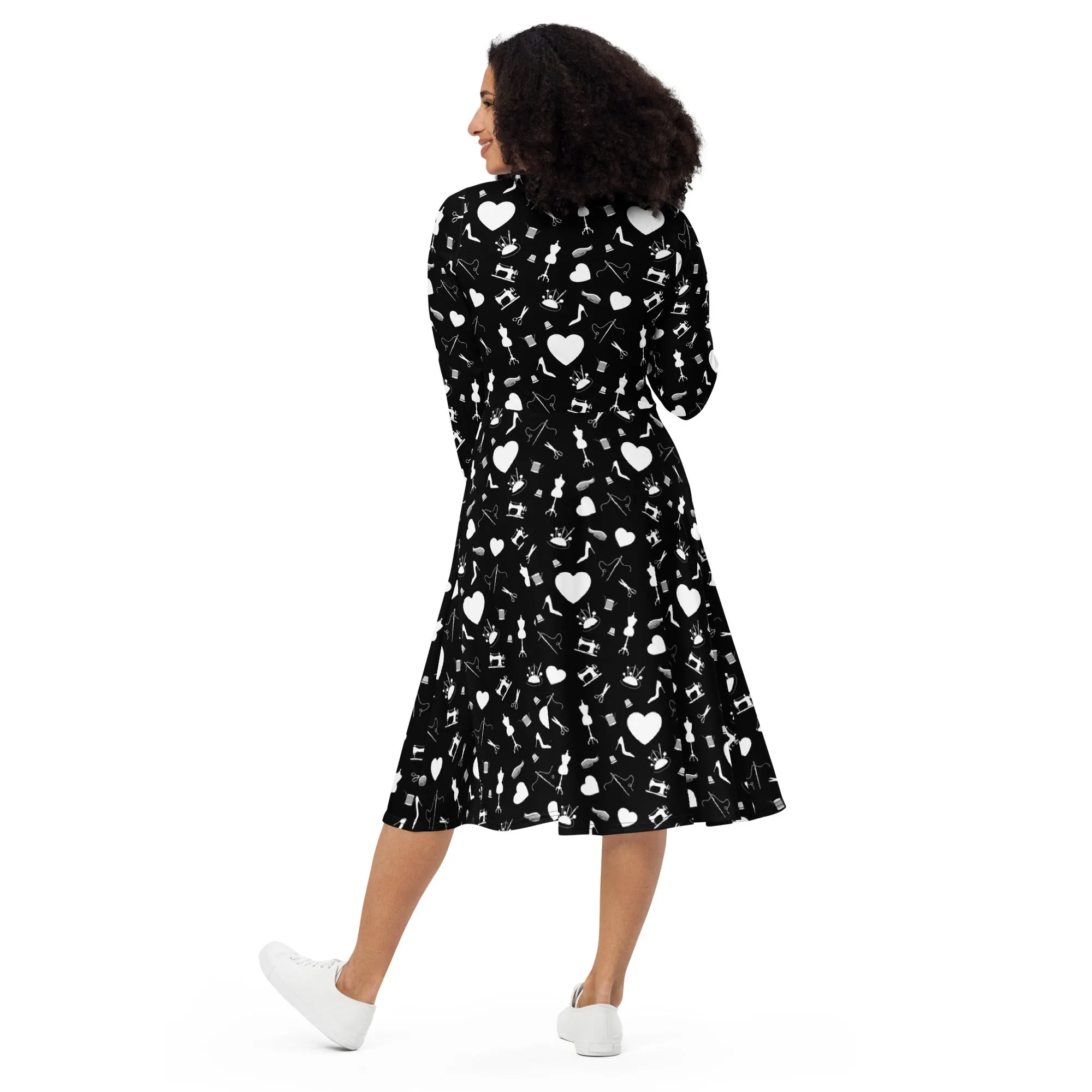 Long sleeve midi dress 'NYFW'