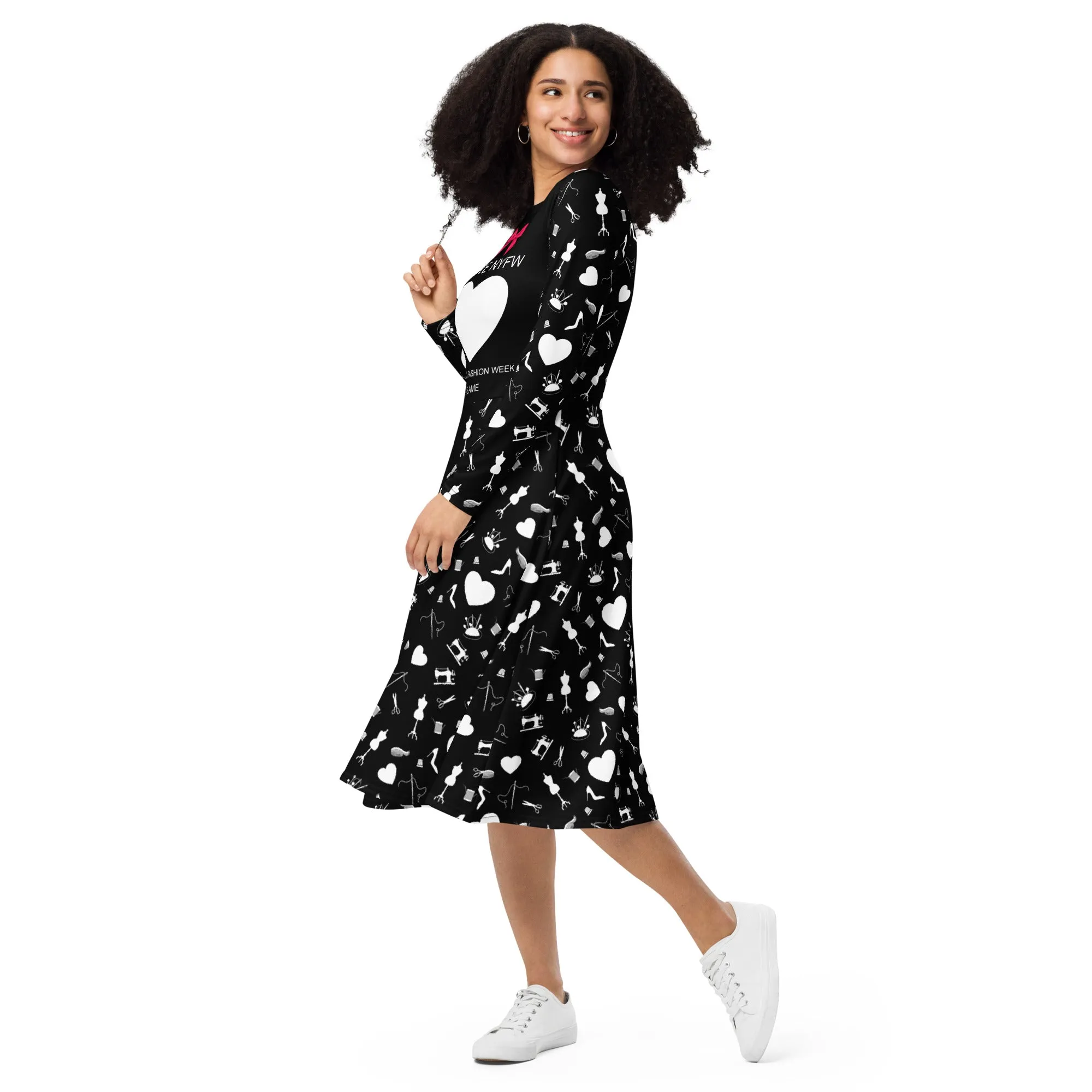 Long sleeve midi dress 'NYFW'