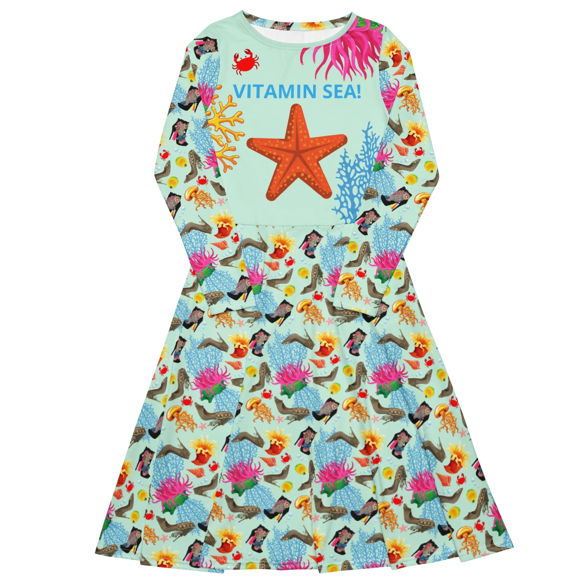 Long sleeve midi dress 'Vitamin sea'