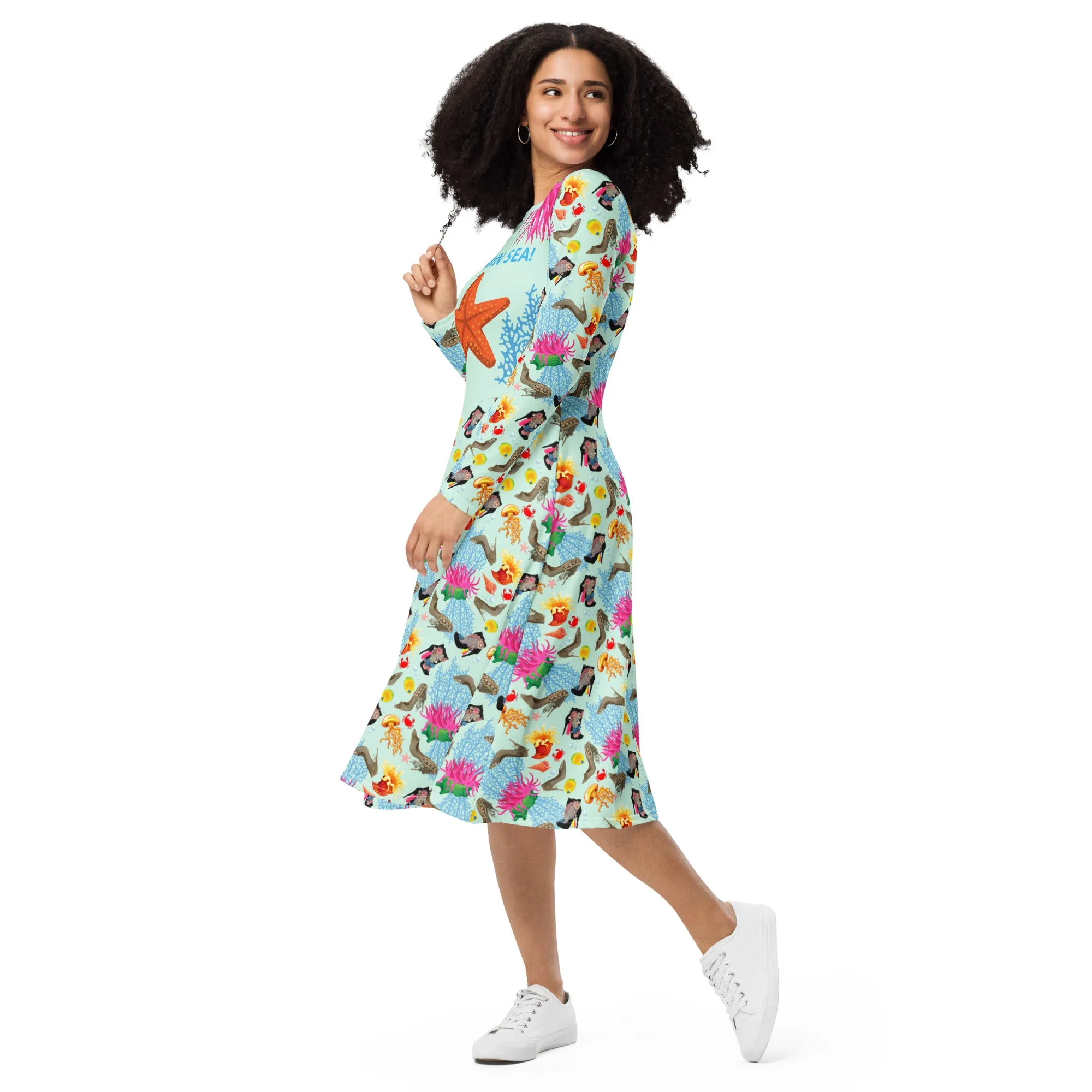 Long sleeve midi dress 'Vitamin sea'