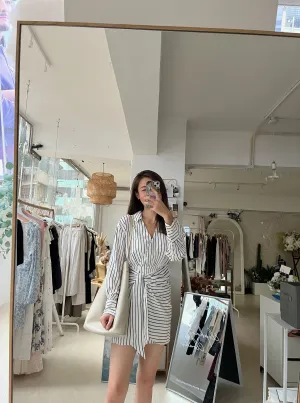 Long-Sleeve Wrap Shirt Dress
