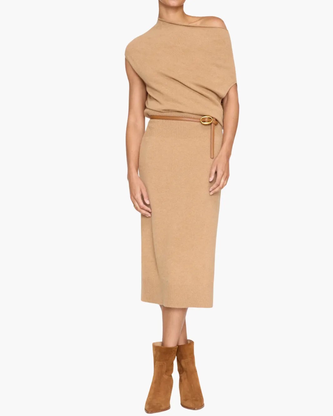 LORI SLEEVELESS DRESS IN CAMEL