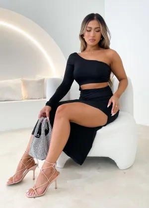 Lose Control Midi Dress - Black