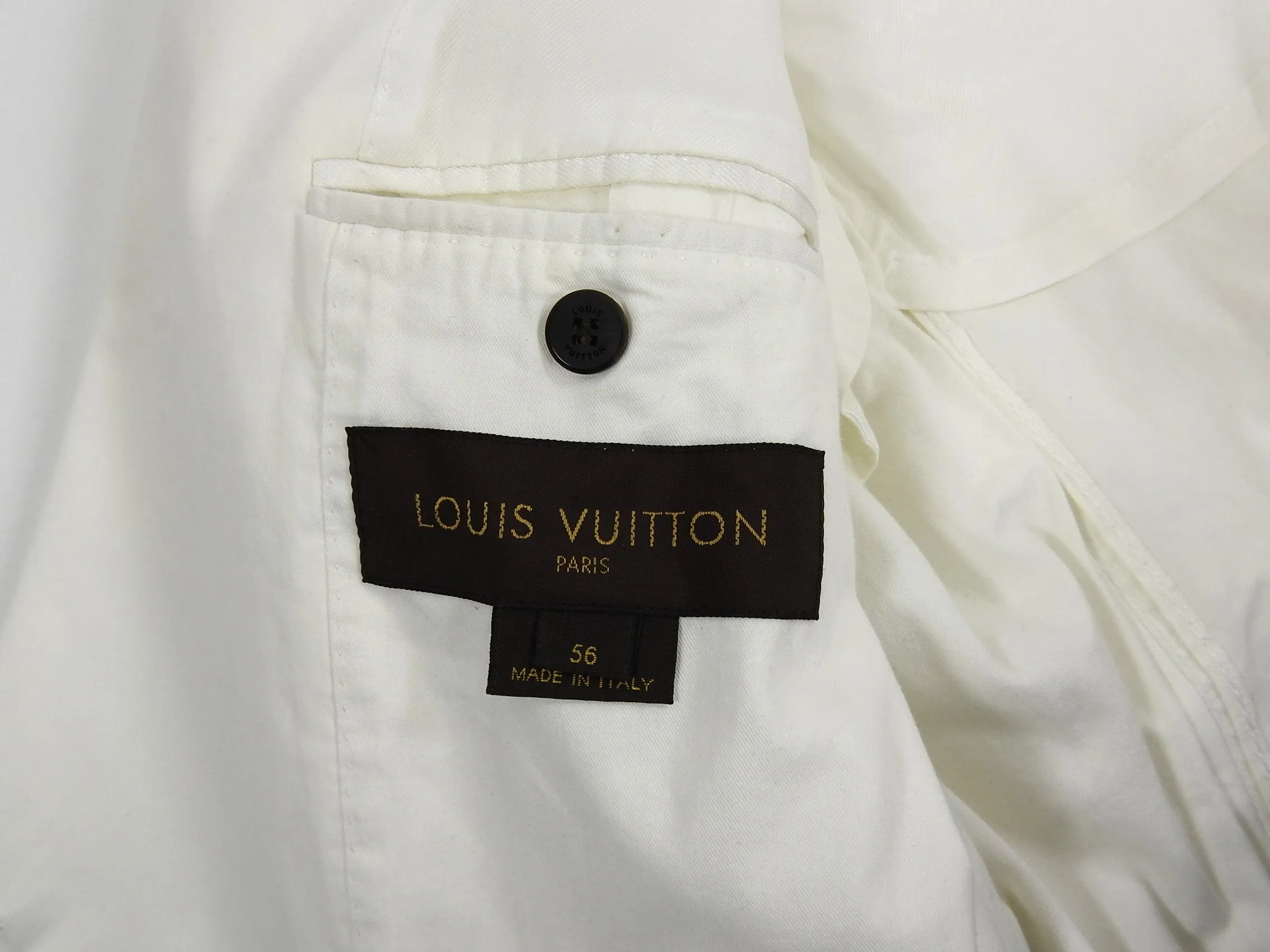 Louis Vuitton White Cotton Summer Blazer - 46