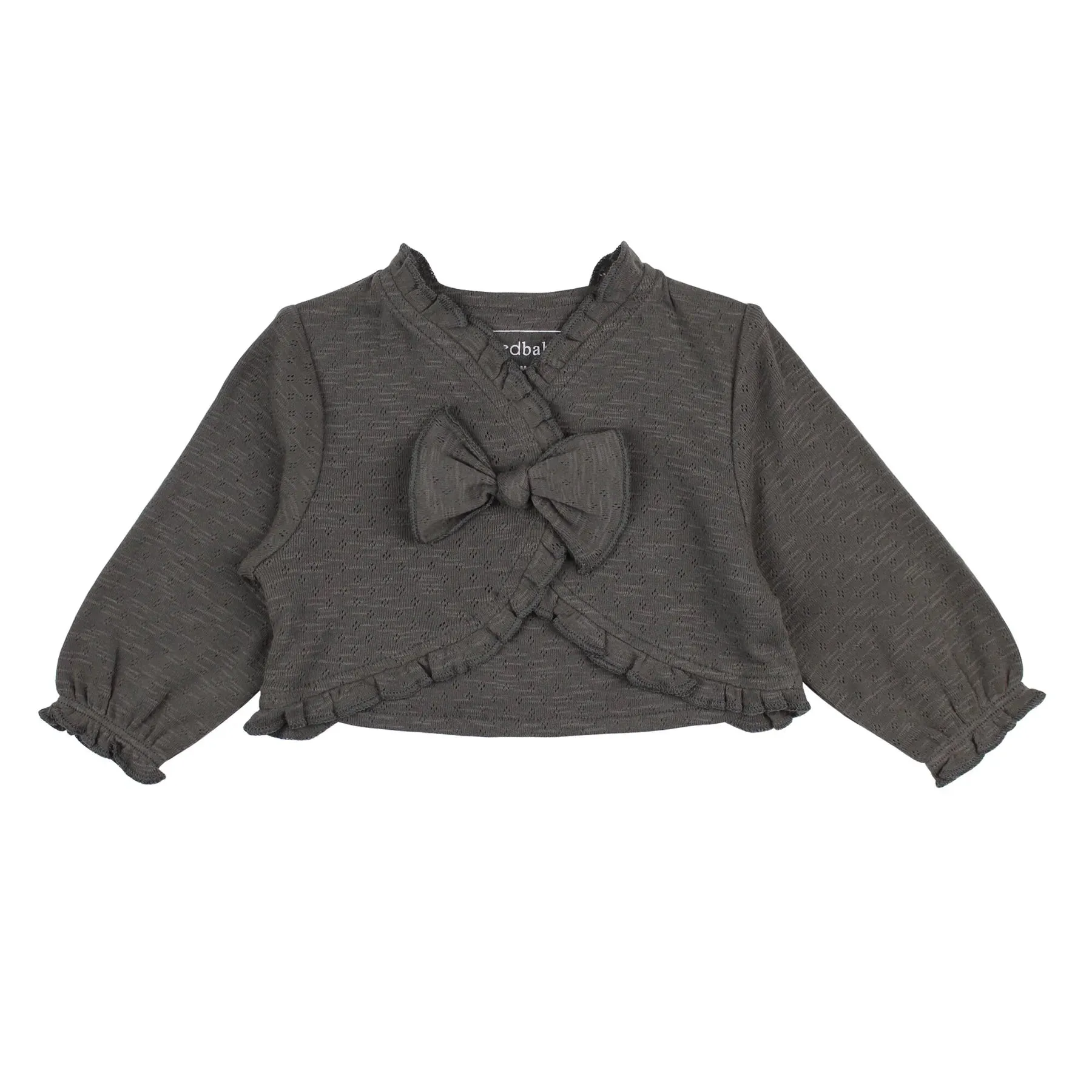 Lovedbaby - Organic Pointelle Ruffle Sweater - Feather