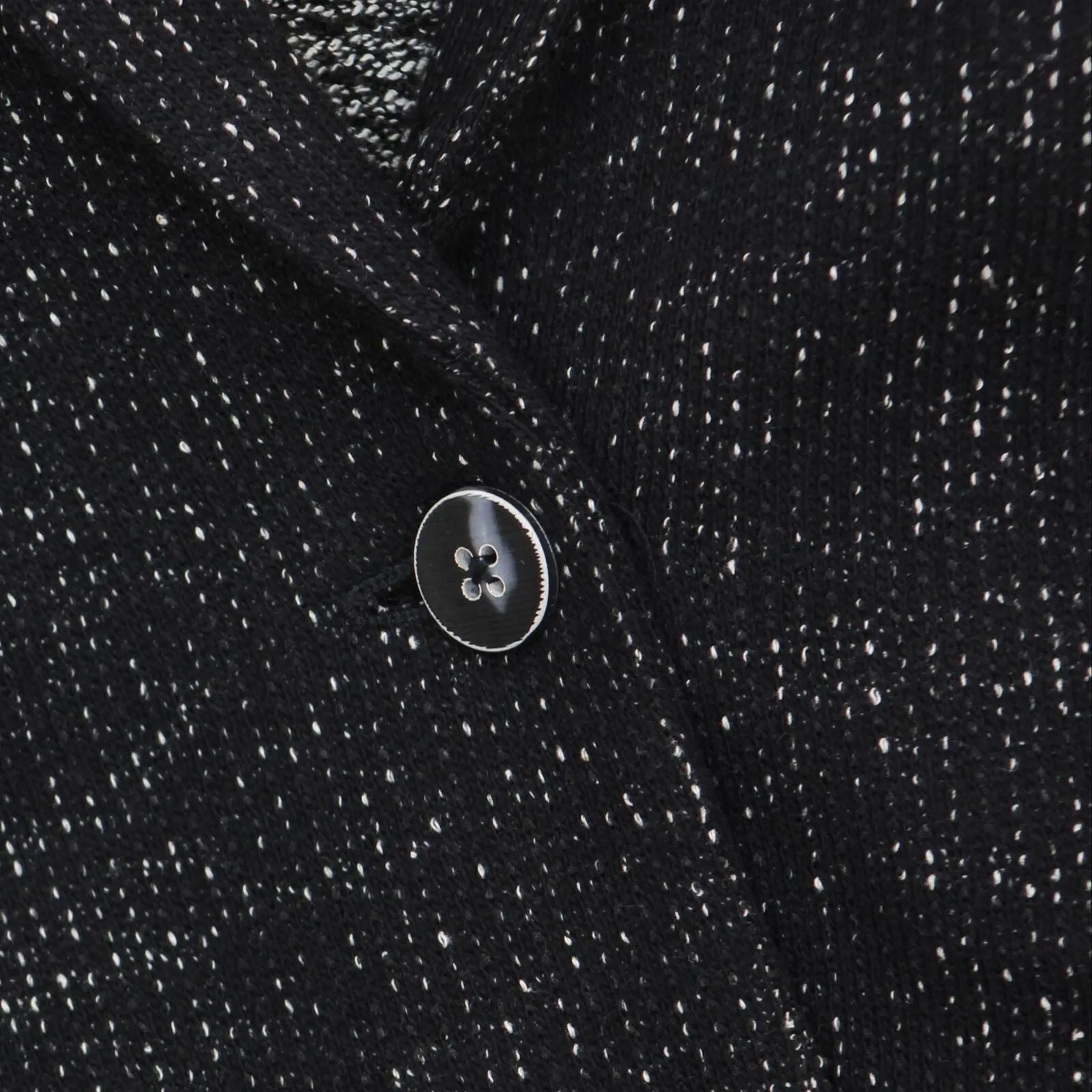 Lucky Brand Womens Textured 1 Button Knit Sweater Blazer Jacket Black / White M
