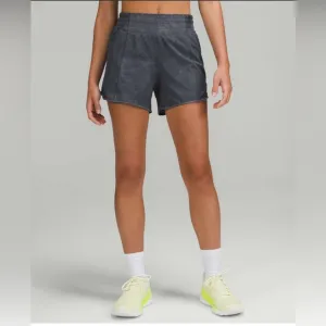 Lululemon Women’s Hotty Hot High-Rise Lined Short 4&quot; Diamond Dye Graphite Grey 6