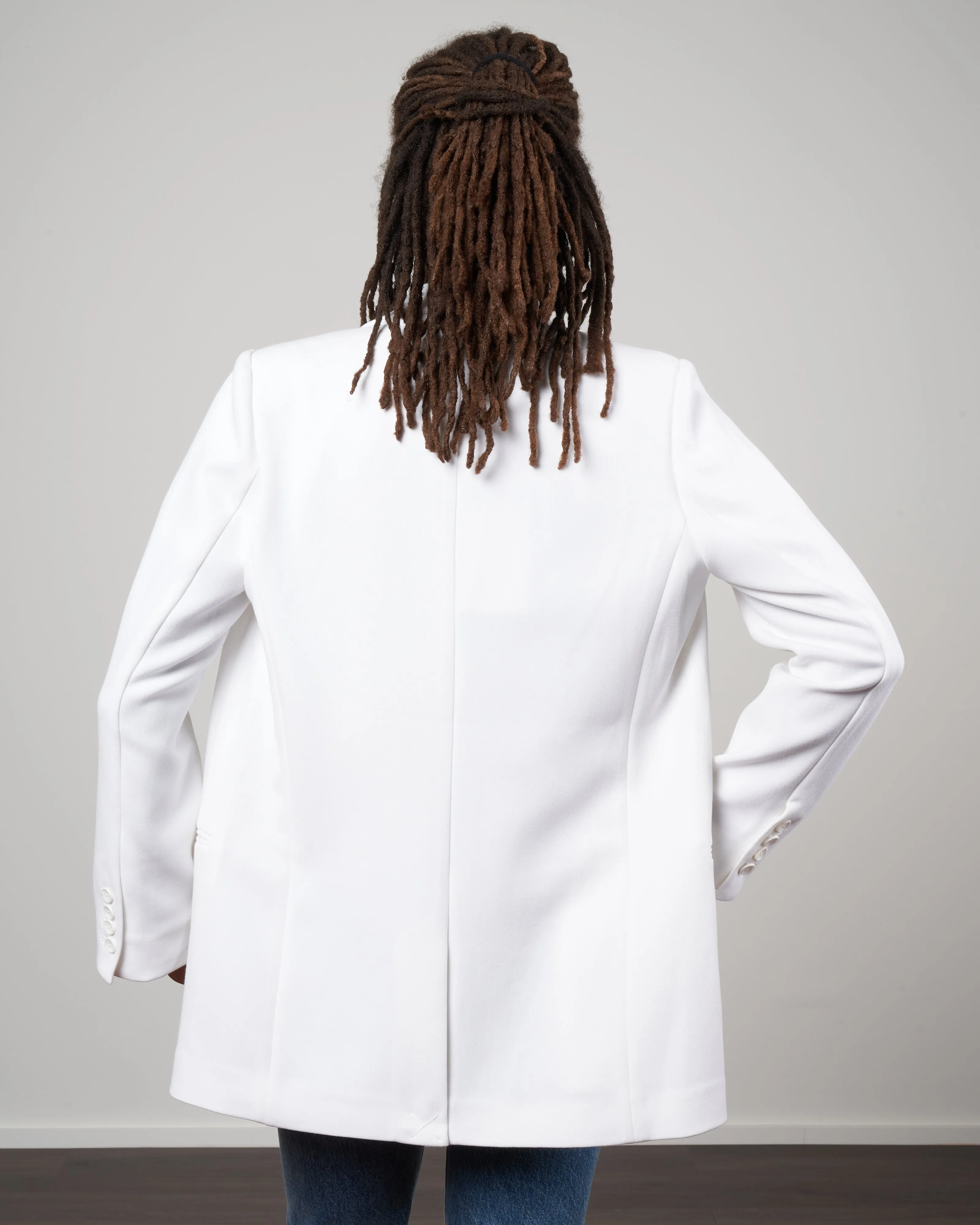 mackie loose blazer - white