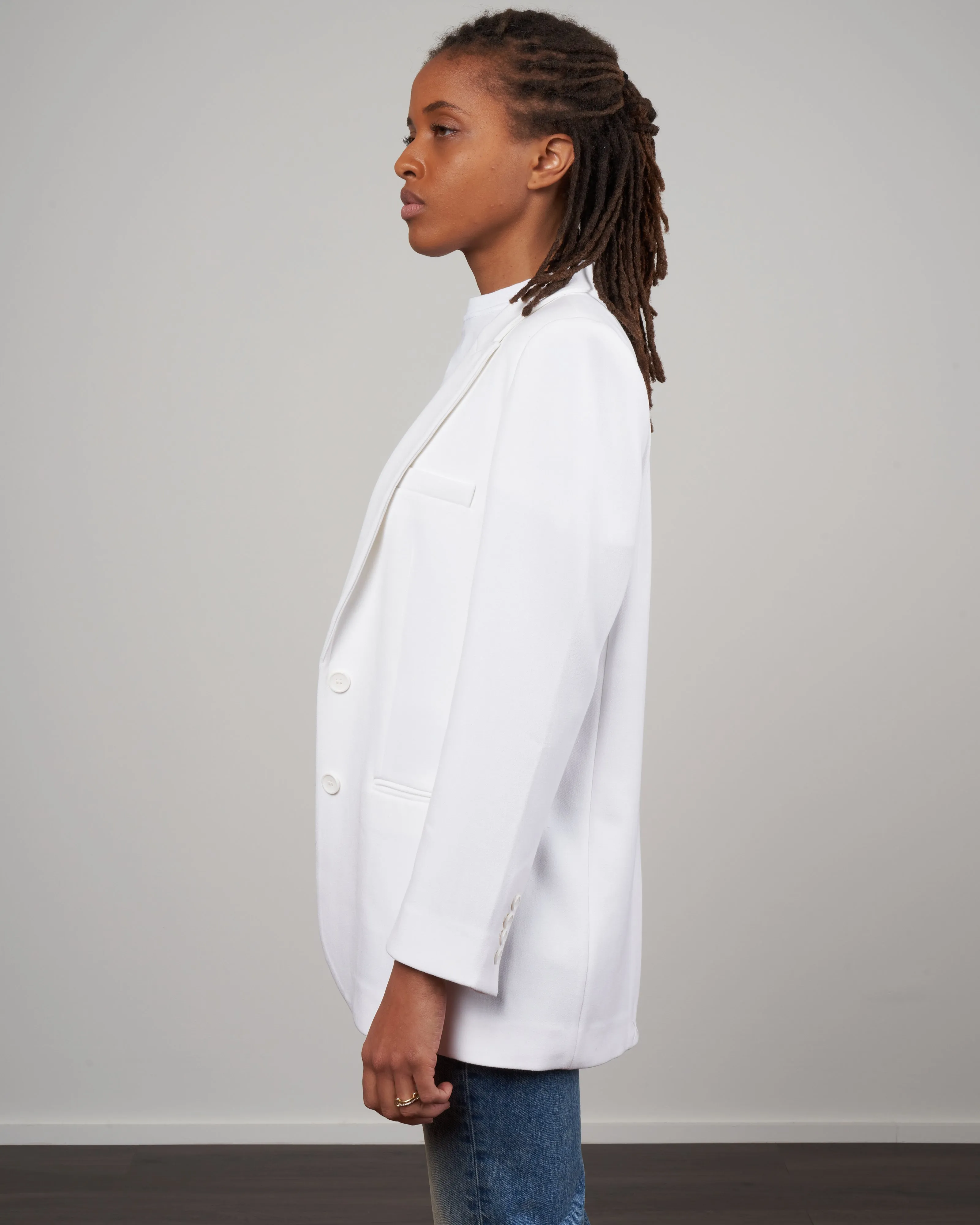 mackie loose blazer - white