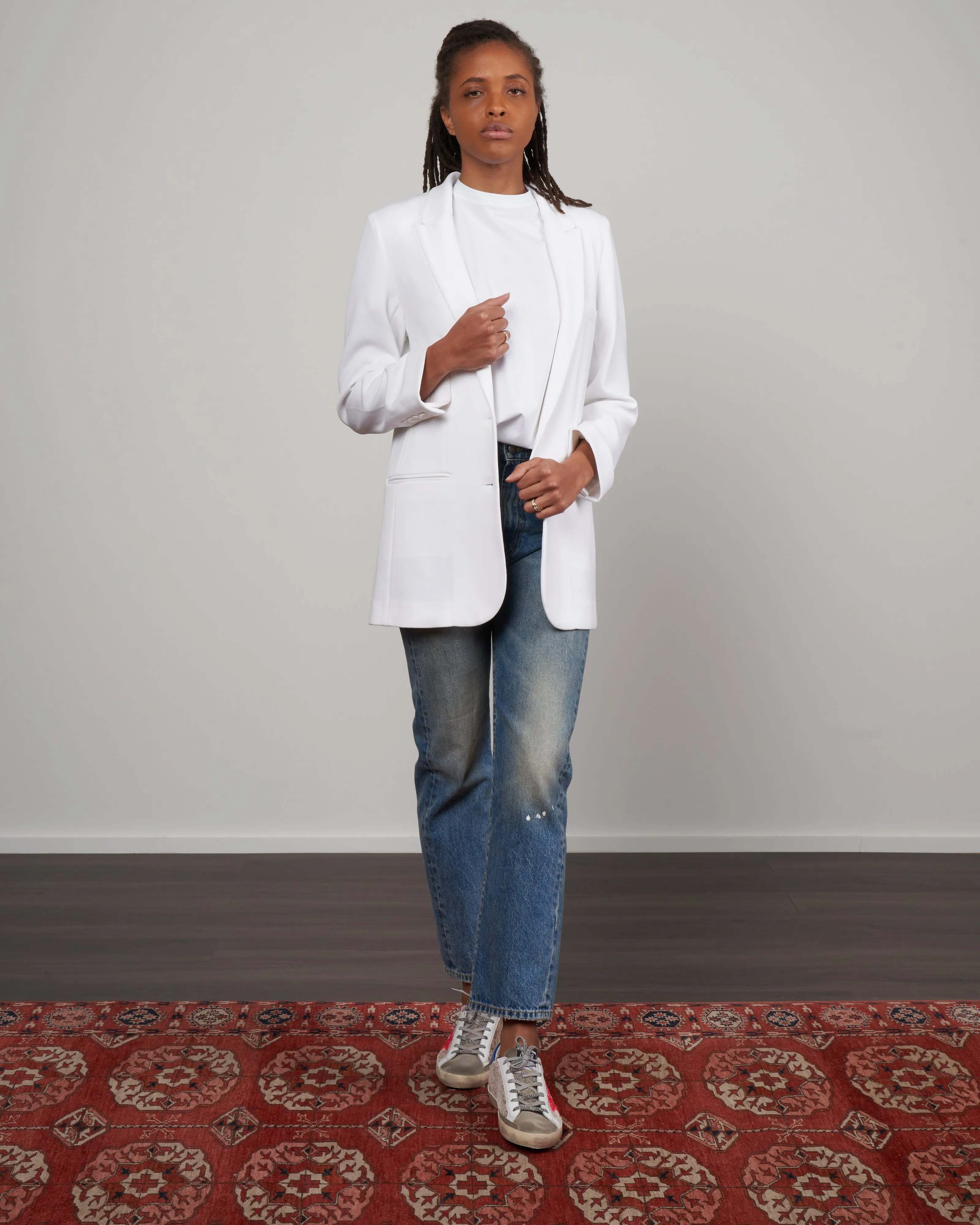 mackie loose blazer - white