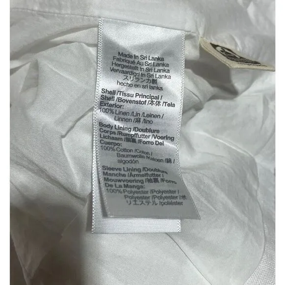 Madewell Blazer WMNS S White Linen The Larsen NJ530 Classic Single Button Long
