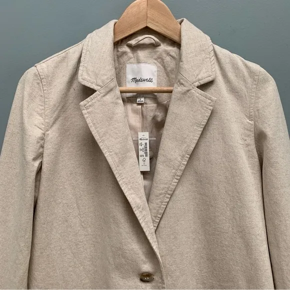 Madewell Cotton-Linen Beige Summer Blazer Jacket S