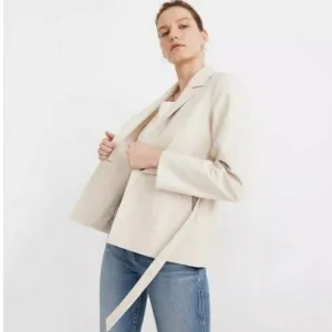 Madewell Cotton-Linen Beige Summer Blazer Jacket S