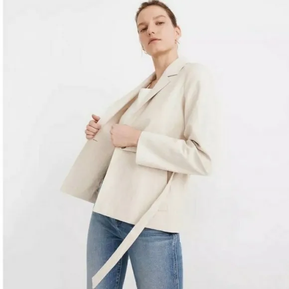 Madewell Cotton-Linen Beige Summer Blazer Jacket S