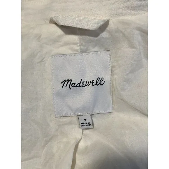 Madewell Larsen Linen Blend Relaxed Blazer in Ivory Size S