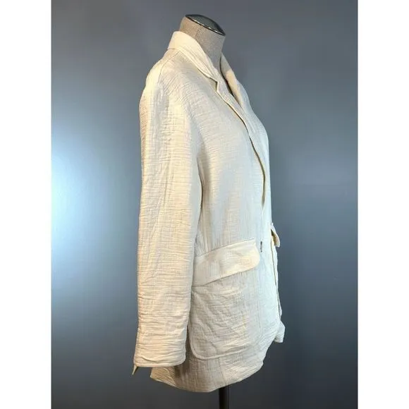 Madewell Larsen Linen Blend Relaxed Blazer in Ivory Size S