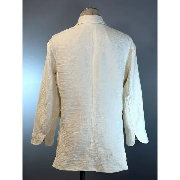 Madewell Larsen Linen Blend Relaxed Blazer in Ivory Size S