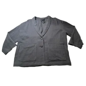 Madewell Lightspun Dorset Blazer Cotton Pockets Button Gray XXL