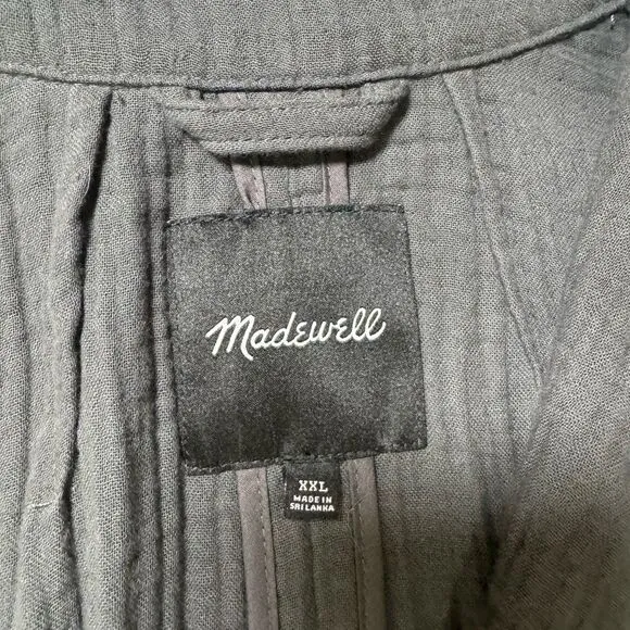Madewell Lightspun Dorset Blazer Cotton Pockets Button Gray XXL