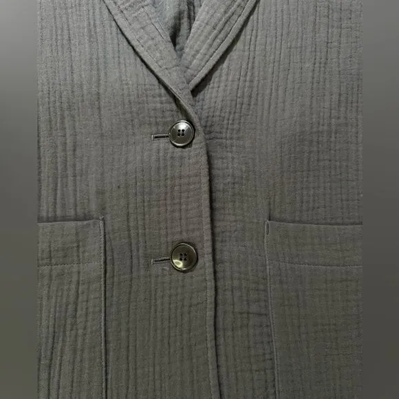 Madewell Lightspun Dorset Blazer Cotton Pockets Button Gray XXL