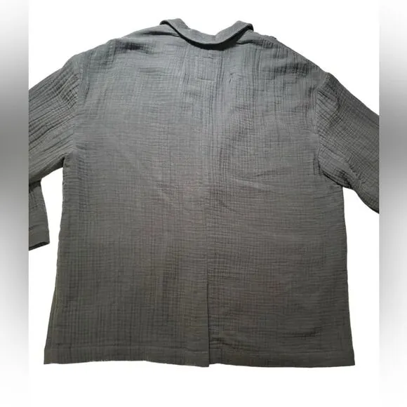 Madewell Lightspun Dorset Blazer Cotton Pockets Button Gray XXL
