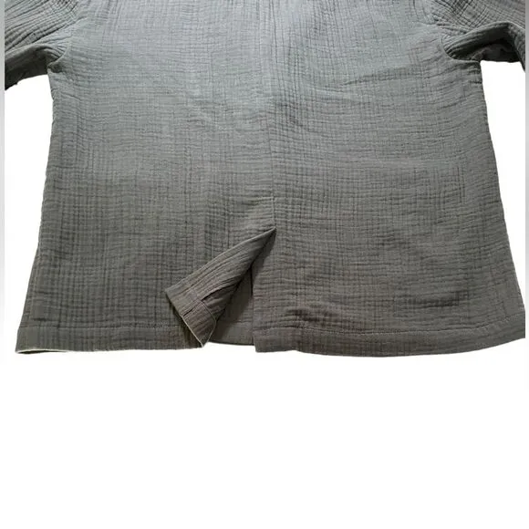Madewell Lightspun Dorset Blazer Cotton Pockets Button Gray XXL