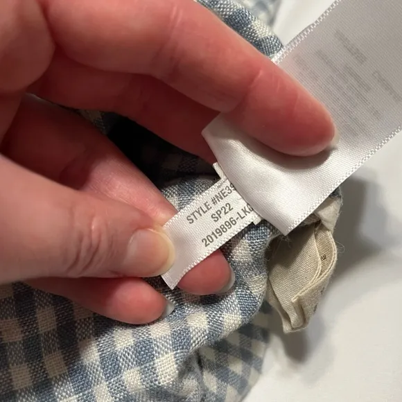 Madewell Linen Collarless Blazer in Gingham Check