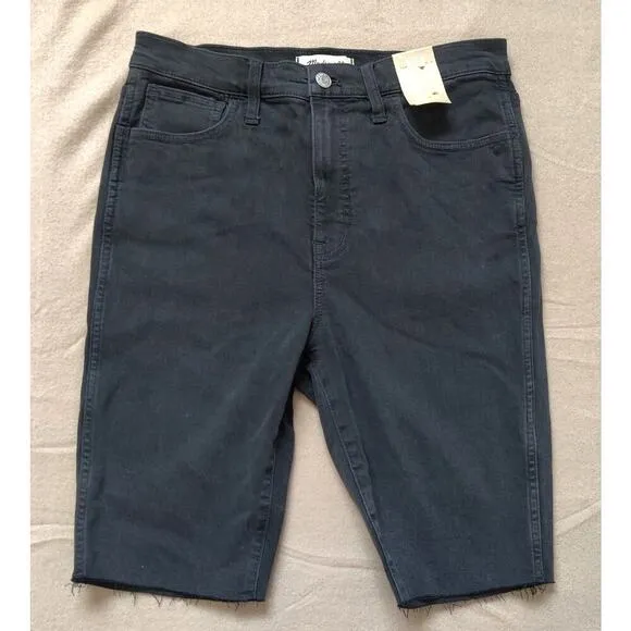 Madewell Roadtripper Biker Shorts in Black Lunar Wash Size 29 High Rise